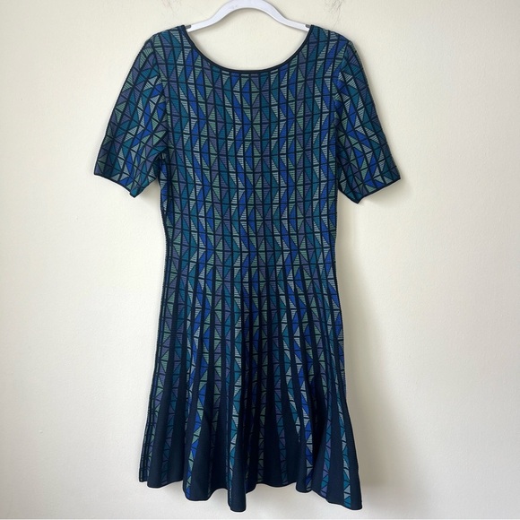 Peruvian Connection Scoop Neck Fit and Flare Patterned Knit Mini Dress - Picture 3 of 5